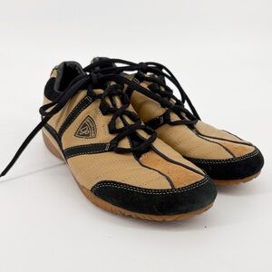 Donald J Pliner Sport-I-Que Womens Golden Black Lace Up Sneakers Size 8